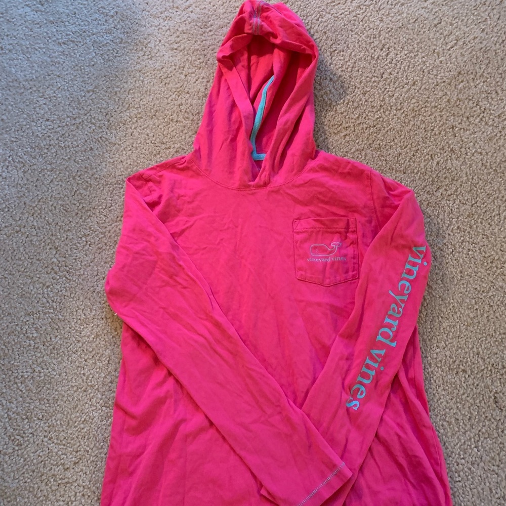 Pink Vineyard Vines Hoodie, Youth Size L (14)